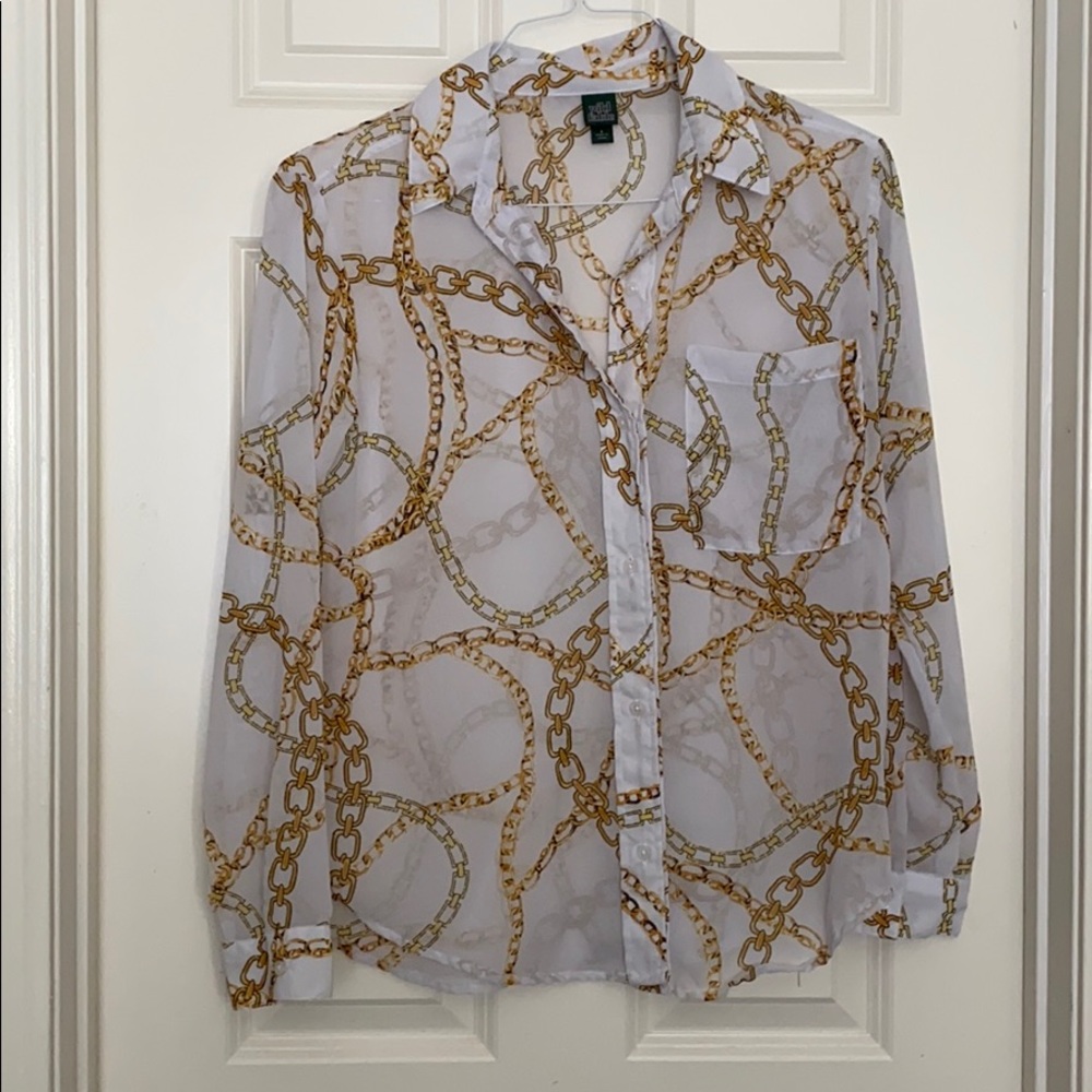 Sheer Blouse with chain pattern